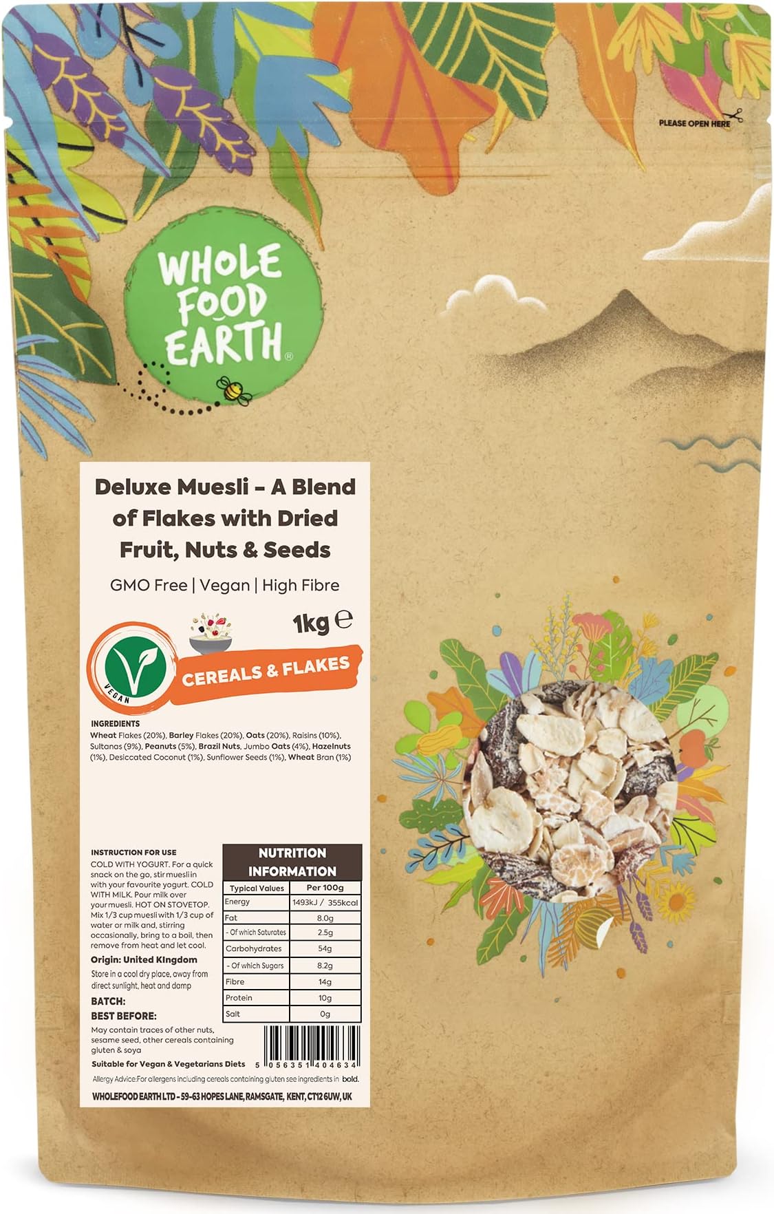 Deluxe Muesli - A Blend of Flakes with Dried Fruit, Nuts & Seeds 1kg