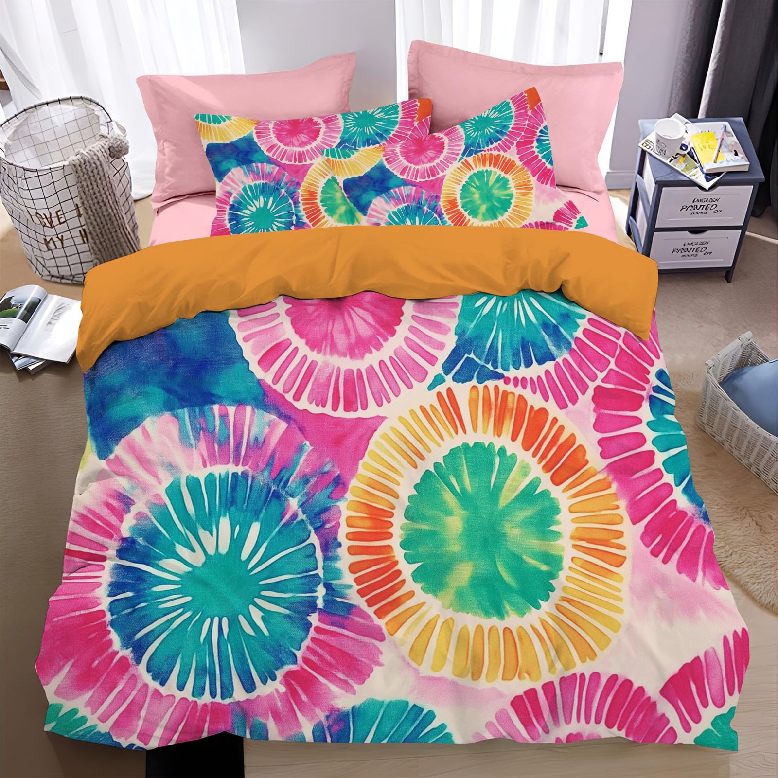 Housse de couette art moderne rose 140x200 pour illuminer une chambre d'enfant ou d'adulte