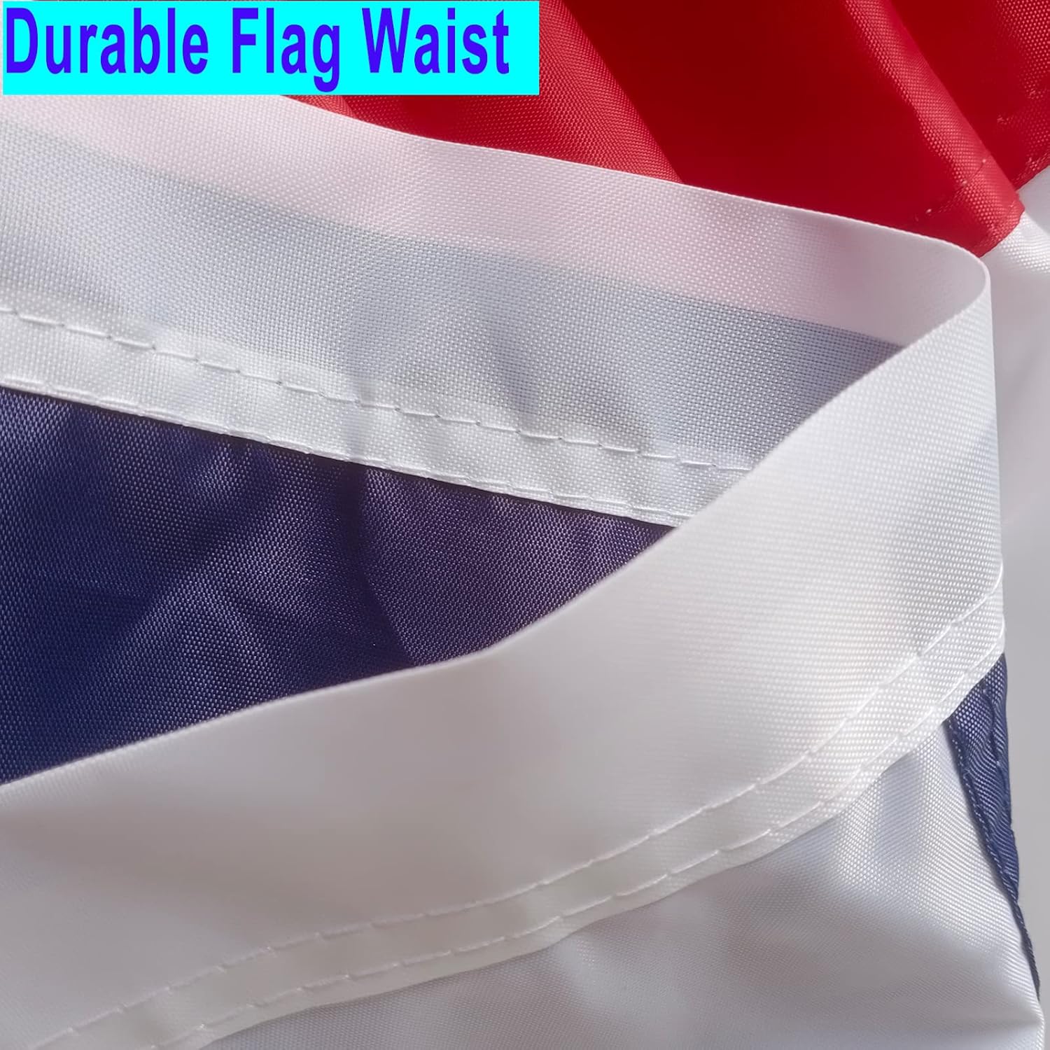 Bunting Flags Outdoor 3x6 Embroidery - Sturdy July 4th Decor Thick and Well Sewn - American Flag Bunting Heavy Duty Polyester Super Durable 2 Row Stitched Edge Canvas Head with 3 Brass Grommets