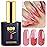 YTD Likomey Color Changing Gel Nail Polish,15ml Reflective Glitter Pink to Red Mood Temperature Change Colors Thermal Ombre Fall Winter Flash Sparkle UV Nail Varnish,HEMA Free TPO Free,WB508