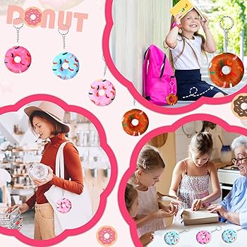 Amazon.co.jp: NERVUP 24個 ミニぬいぐるみキーホルダー ドーナツ