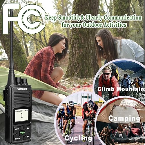 Miniatura 4 de SAMCOM Radios bidireccionales de largo alcance recargables de 2 vatios, 3000 mAh de alta potencia, radios de 2 vías, Walkie Talkies programables UHF
