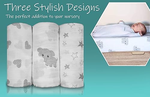 Miniatura 5 de Mantas de muselina para envolver  Manta transpirable y agradable a la piel para niñas y niños  Regalo perfecto para guardería y baby shower  47 x 47