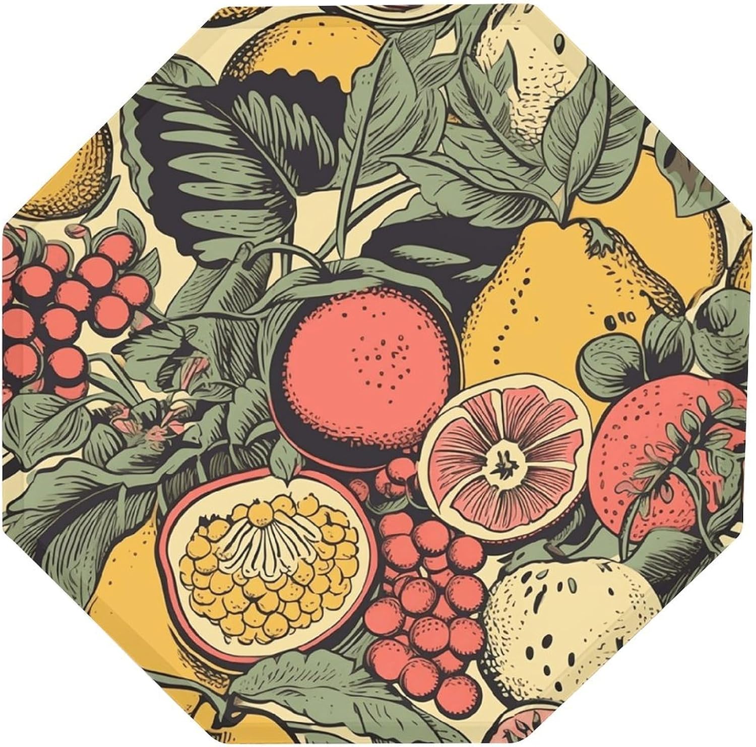 Ctagon Metal Sign for Home, Modern Display Plate for Kitchen, Fruits And Leaves Plates Accent Hanging Wall Decorations 3PCS for Living Room, Bedroom, Hallway, Hotel