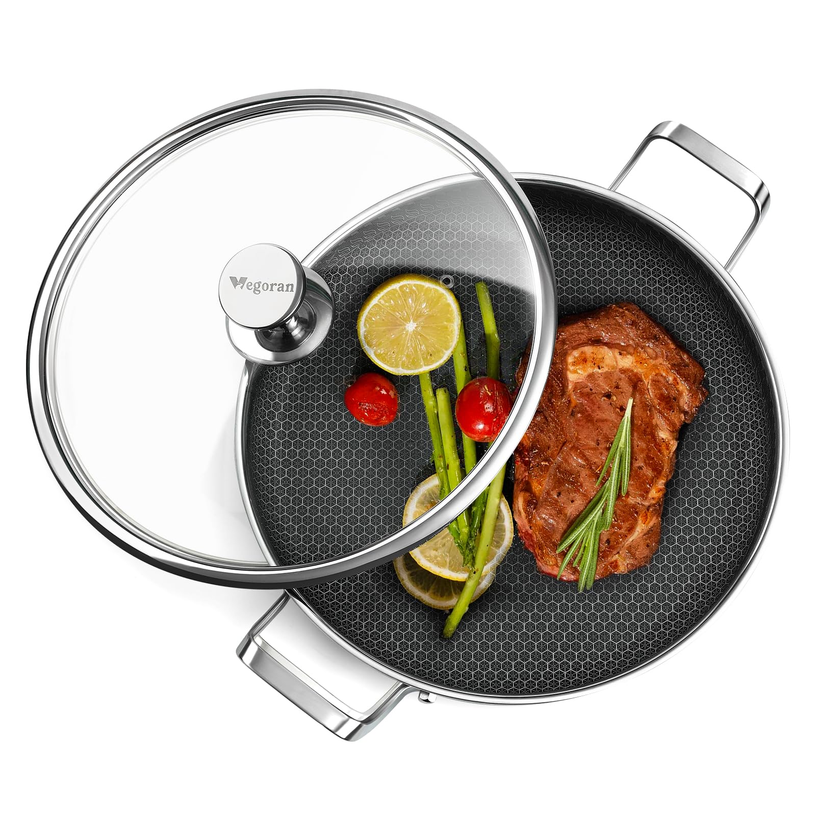 Amazon.com: Vegoran Stainless Steel Pan With Cooking Lid,13 Inch
