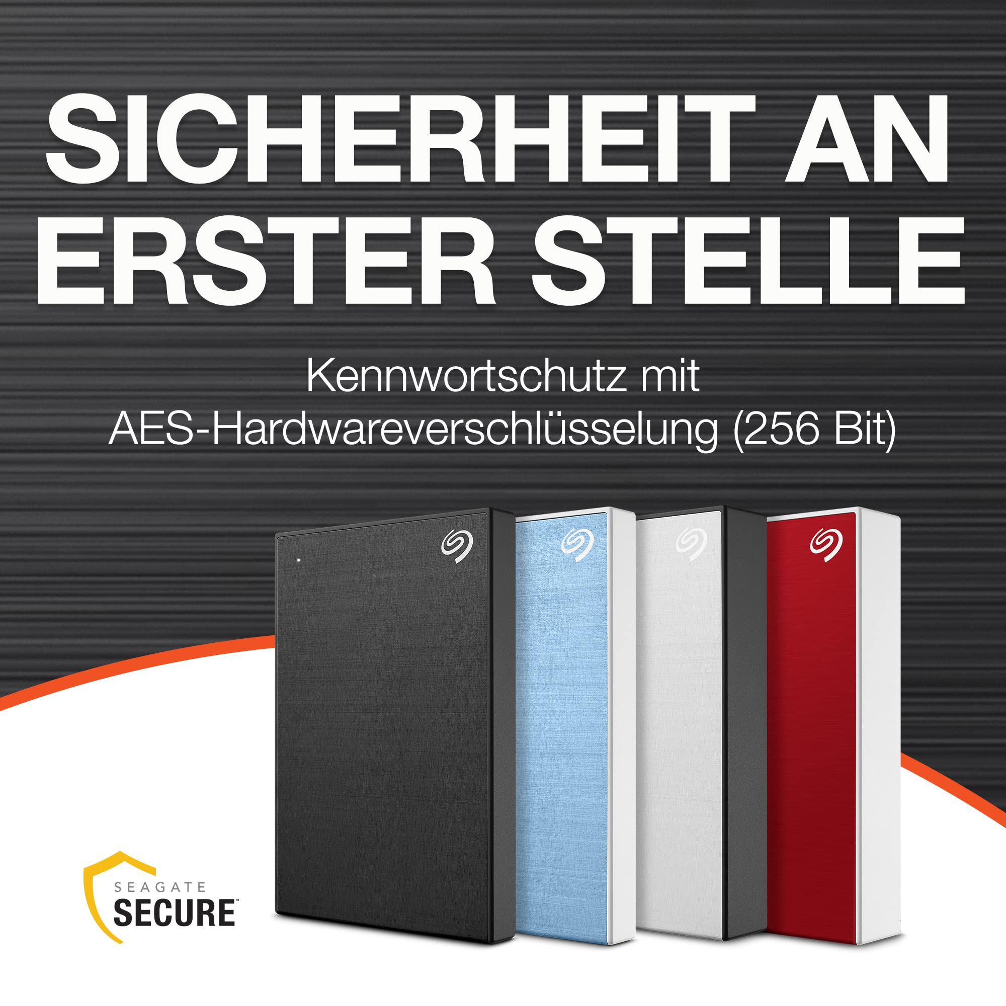 Seagate One Touch 2TB tragbare externe Festplatte, Hardwareverschlüsselung mit Kennwortzugriff, PC, Notebook & Mac, USB 3.0, Schwarz, inkl. 2 Jahre Rescue Service, Modellnr.: STKY2000400