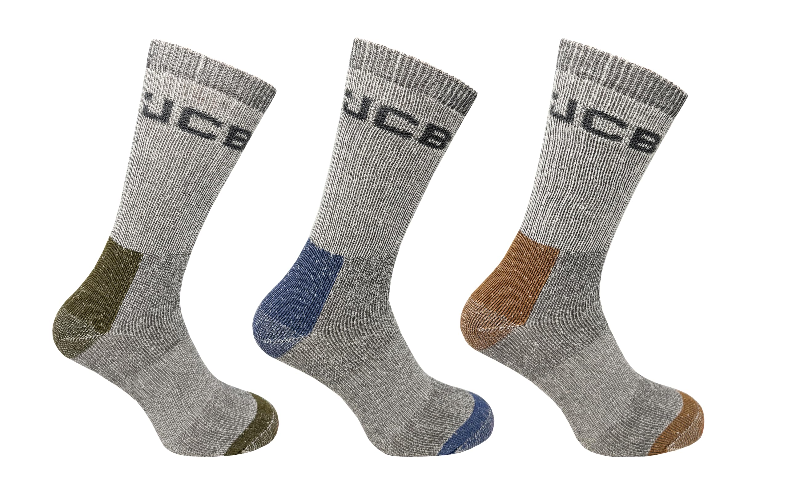 JCB - Mens Casual Boot Socks - 3 Pack - Assorted - UK 6-11 EUR 39-46 - Walking Boot Socks