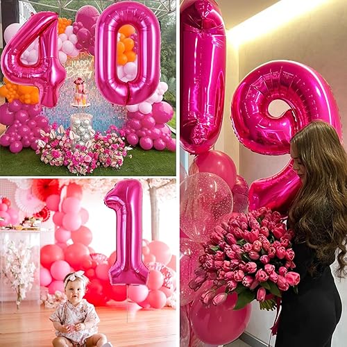 Miniatura 75 de TONIFUL Globos arcoíris de 40 pulgadas con números grandes del 0 al 9, globos digitales número 4 para helio, globos de aluminio Mylar con números