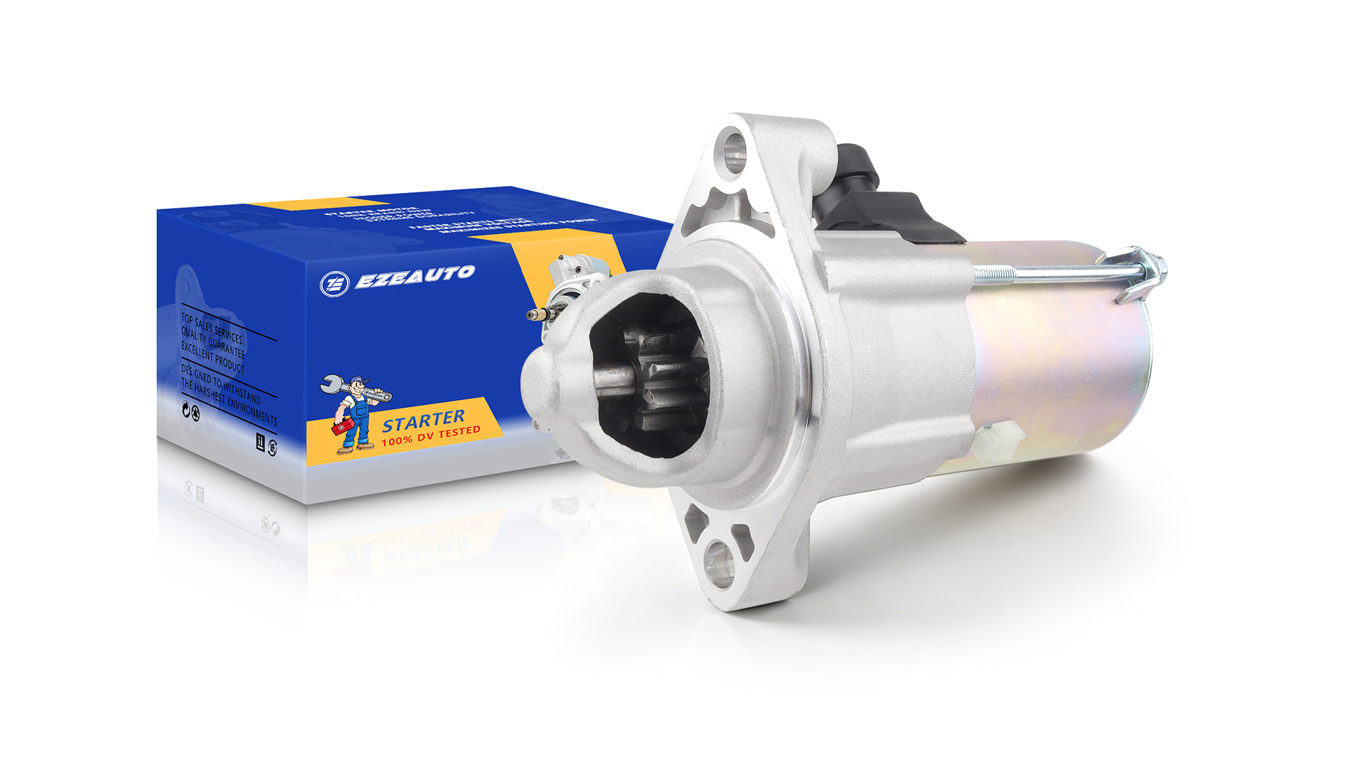 Image of Ezexpreze 19270 New Starter Compatible with Honda CR-V CRV 2014 2.4L, Civic 2014-2015 2.4L, 12V 1.6KW 9-Teeth Clockwise, Replace# 31200-R5A-A01