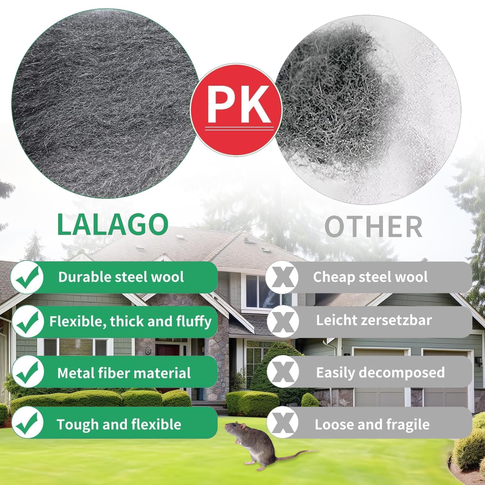 Kujinova Laine D'Acier 0000 Anti Rongeur 4M - Protection Trous Et Fissures Pour Maison Et Jardin