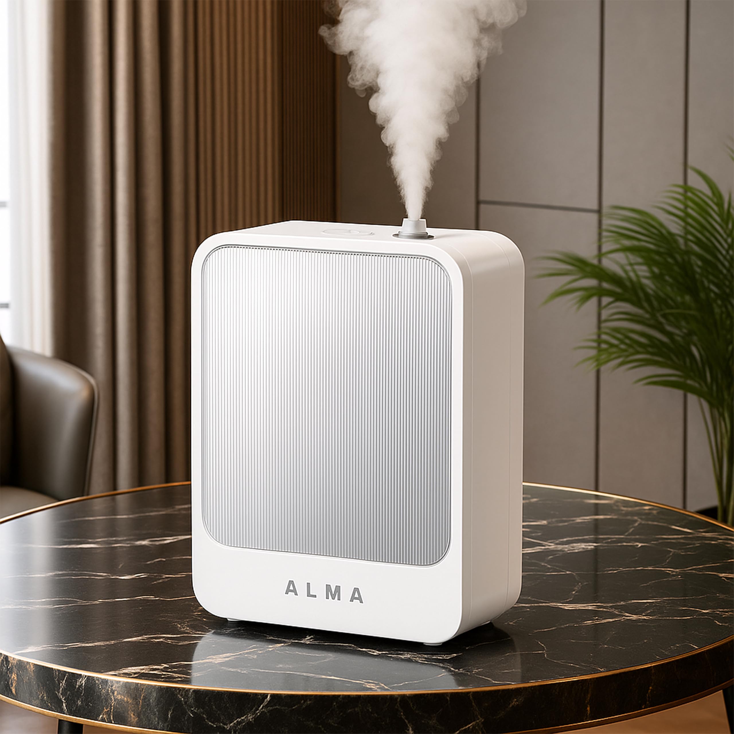 ALMA® Diffusore e Umidificatore di Oli Essenziali – Aromaterapia Ultra-Performante per Grandi Ambienti fino a 200 m² – Tecnologia Silenziosa, Programmazione Intelligente e Design Elegante