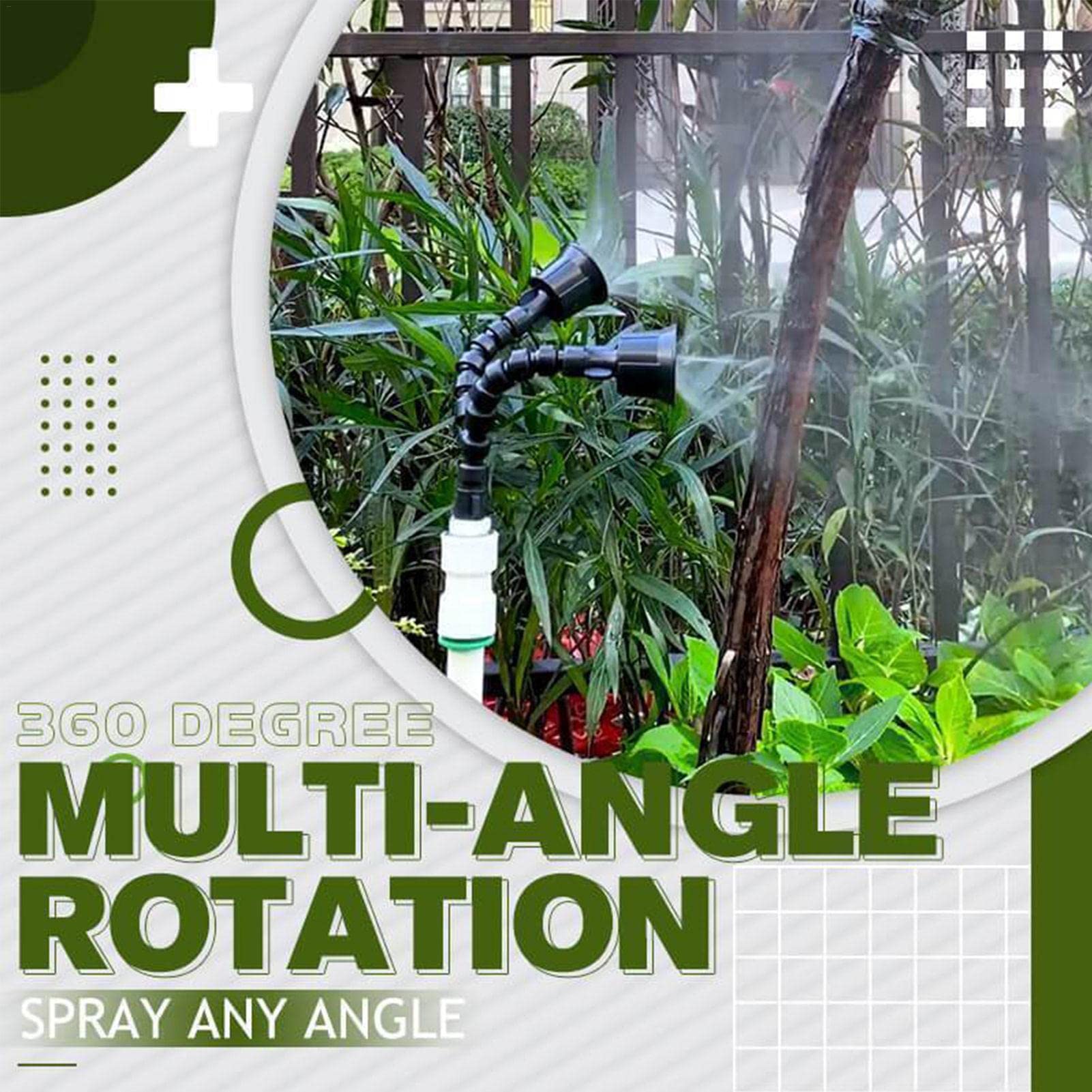 Spruzzatore per Prato 360° con Irrigatore Oscillante Automatico, Braccio Rotante in Ottone da 1/2 Pollice per Lunga Distanza e Doppia Funzione, Ideale per Giardino e Aree Verdi con Copertura Ampia