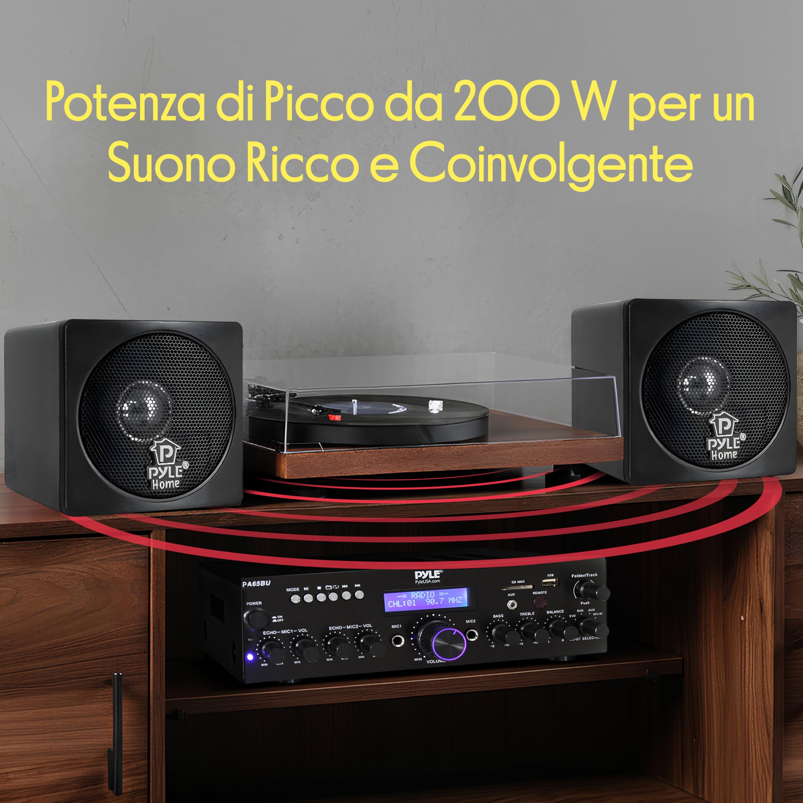 Pyle Altoparlanti da Scaffale Mini Cubo 10 Centimetri, Driver in Carta, Speaker 200 Watt, Impedenza 8 Ohm, Schermatura Video, Casse Audio per Home Theater, 1 Coppia