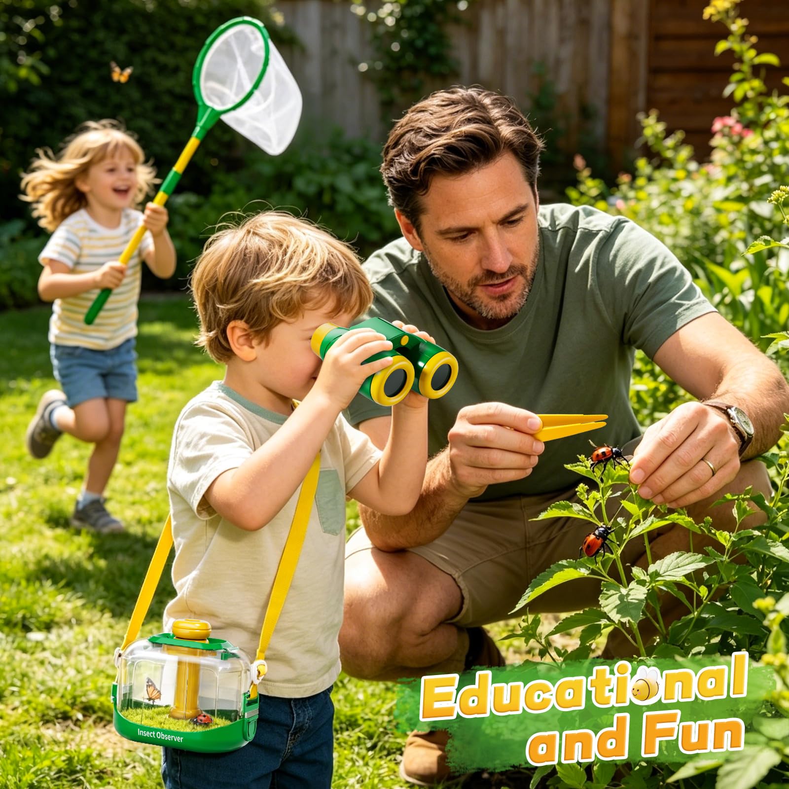 Insektenfänger für Kinder – 10-teiliges Outdoor-Entdecker-Set, Spielzeug mit Schmetterlingsnetz und Käferhaus, pädagogisches Abenteuer, Kinderspielzeug für Kinder im Alter von 3, 4, 5, 6, 7, 8 Jahren