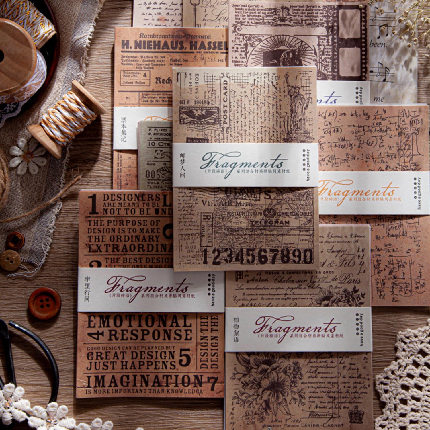 Papier w stylu vintage, do scrapbookingu, 180 arkuszy, estetyczny papier dekoracyjny, artykuły do dziennika retro, zestawy rzemieślnicze do scrapbookingu, planera, dziennika śmieci