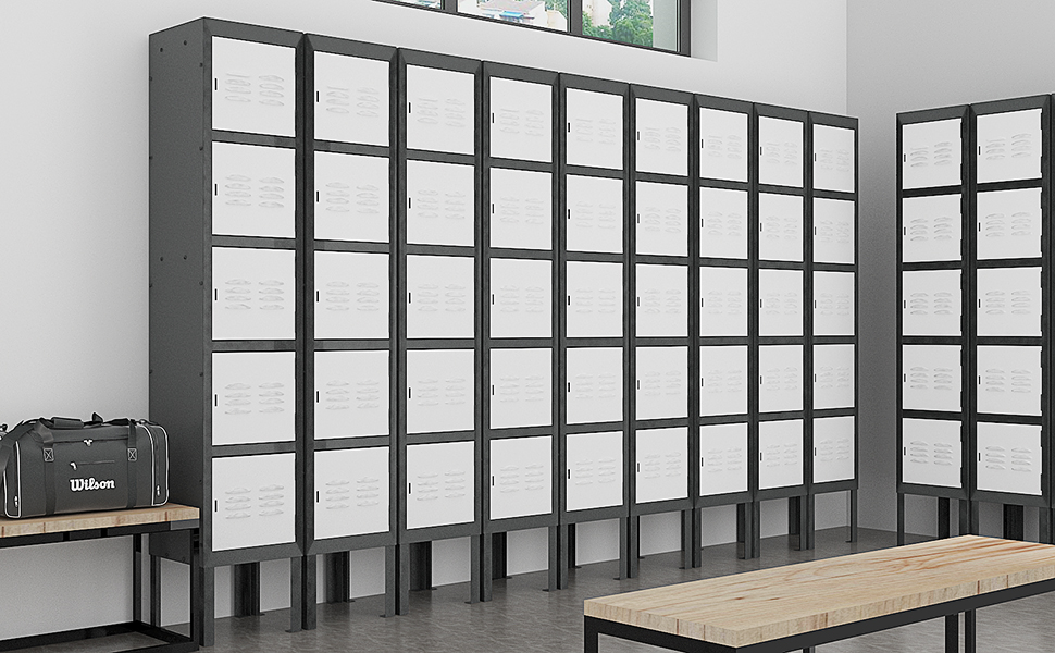 Armadio Spogliatoio 6 Porte In Acciaio - 168x30.5x30.5cm, Con Serratura, Per Scuola, Palestra, Ufficio - Foto 3