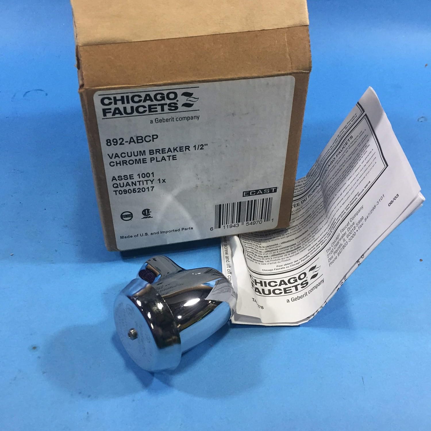 Chicago Faucet 892ABCP Vacuum Breaker 1/2 Industrial