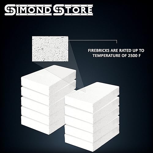 Miniatura 3 de SIMOND STORE Ladrillos de fuego aislantes para forja, 1.5 x 4.5 x 9 pulgadas, paquete de 10 a 2500 F, ladrillos de fuego suaves para chimenea,