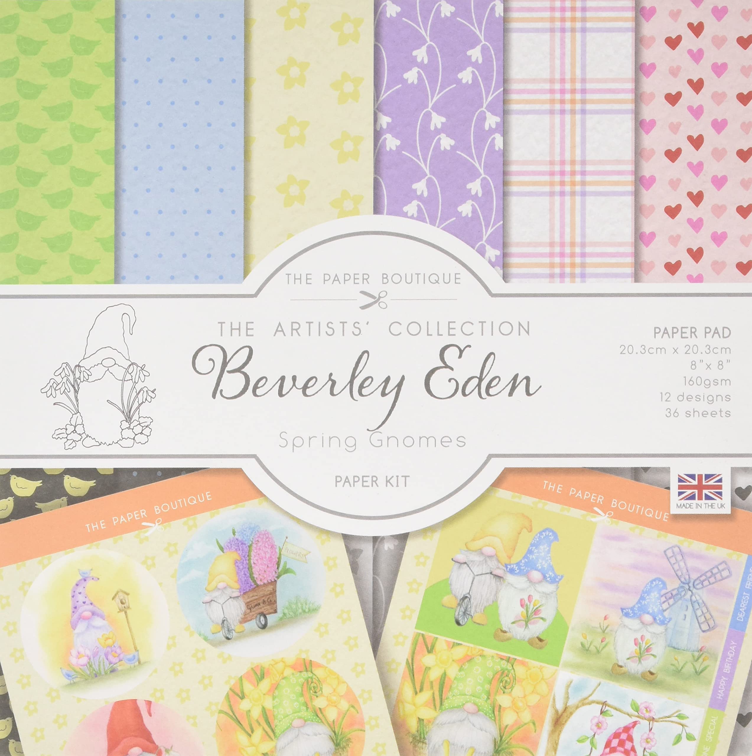The Paper Boutique Multicoloured - Spring Gnomes - Paper Kit, 8 X 8 Inches, (Pb1798)