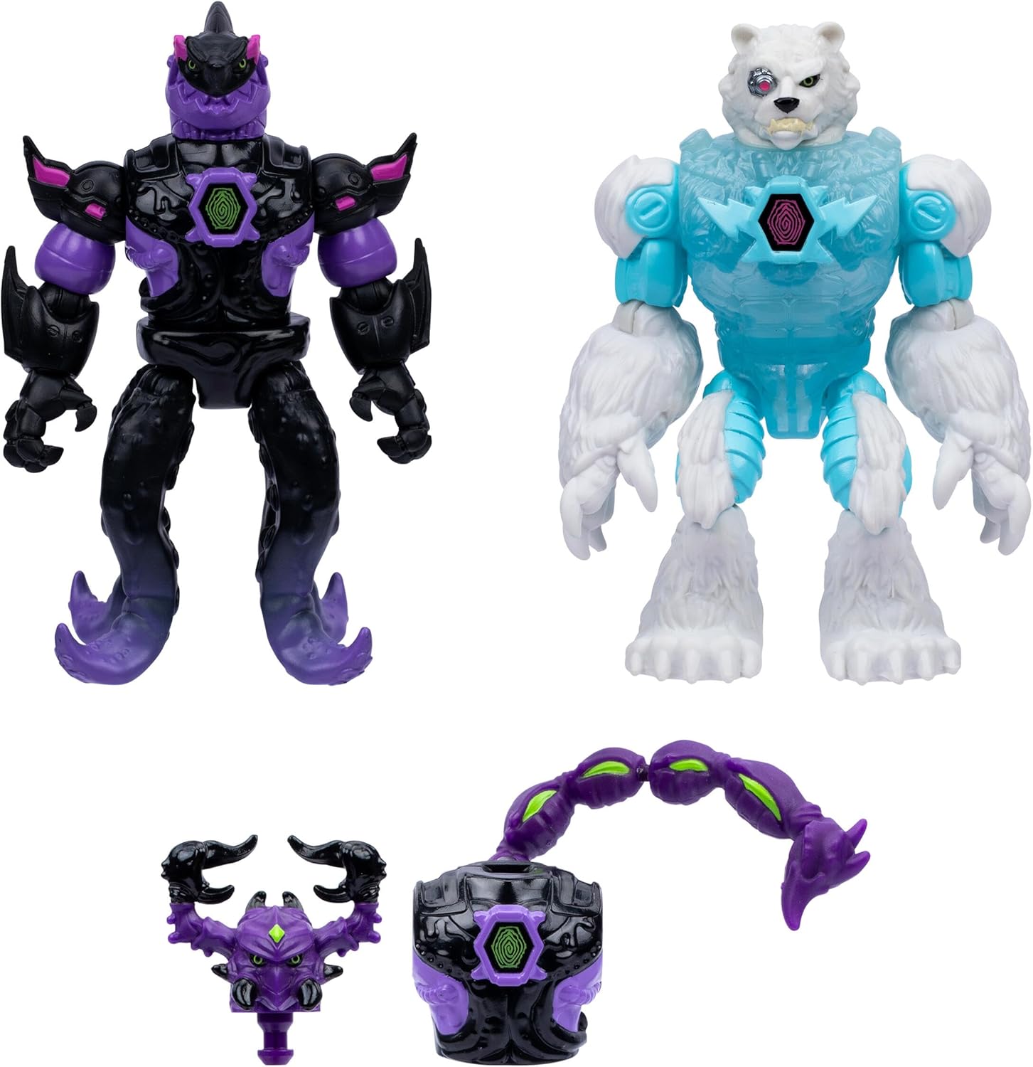 MrBeast Lab Hybrids Multi Pack, Reveal Different Hybrid Parts To Create 2 Mix & Match Action Figures, Plus Parts Of The Golden Panther Dragon, Fuse Millions Of Beast Combinations - Shark VS Polar Bear
