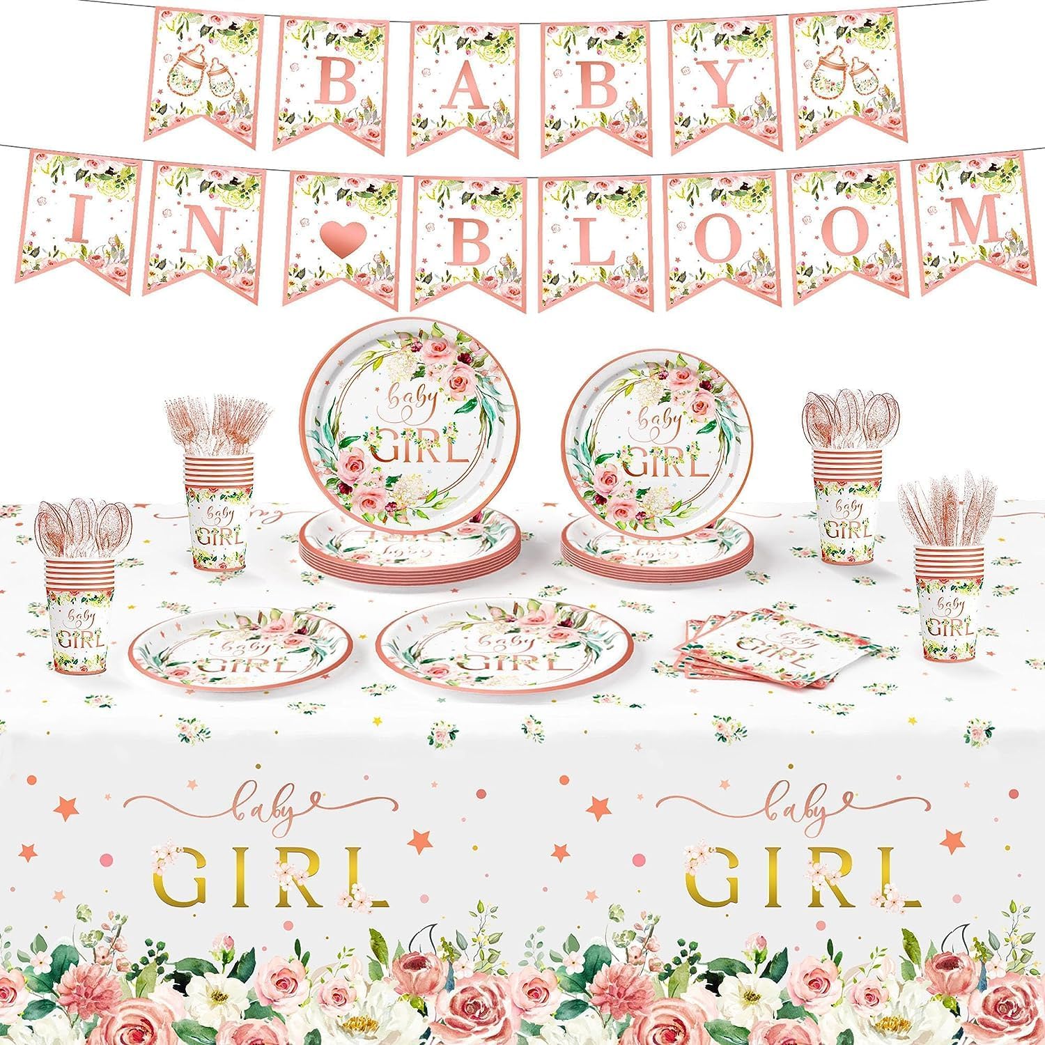 170 Pcs Baby Shower Decorations for Girl Baby Girl Baby Shower