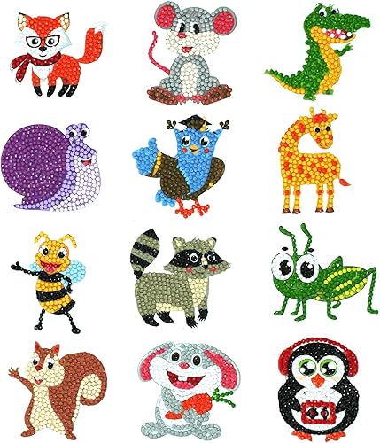ParNarZar Diamond Painting Stickers for Kids Girls and Boys, 5D DIY Art Gem Easy Mini Dot Painting Numble Kits Best Gift Ideas from 6, 7, 8, 9, 10,