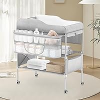 Vista 7 de Cambiador de pañales portátil para bebé, estación de cambio de pañales plegable, cambiador impermeable, estación de cambio ajustable en altura