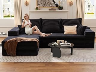 107.5" Cloud Sectional Couch with L-Shape Chaise, Modern Cloud Couch with Deep Seat, Modular Sectional Couches for Living Room, Apartment, Office, No Assembly Required