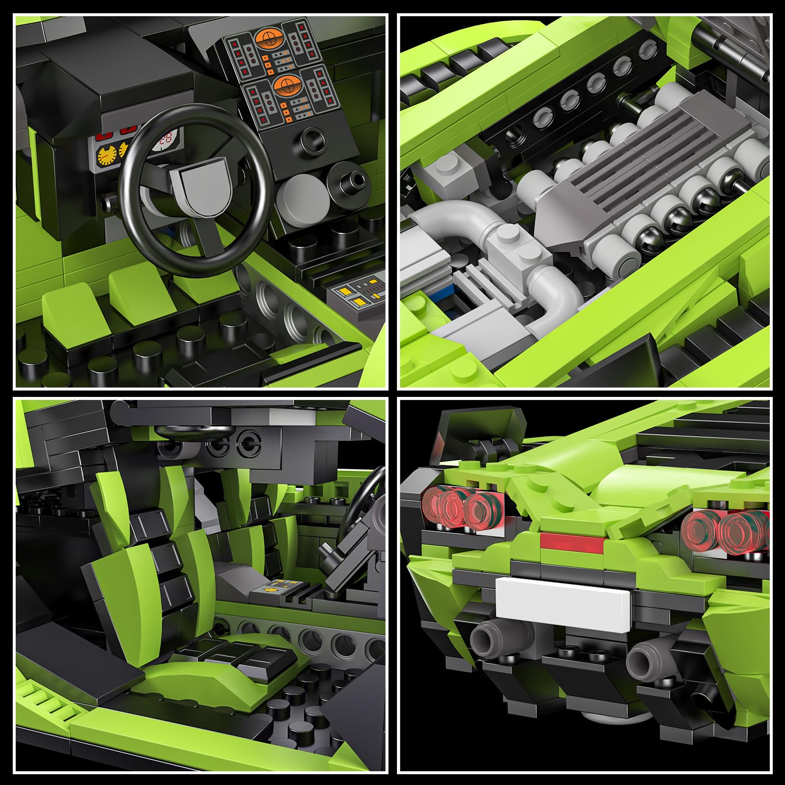 Mould King Super Sports Car Building Blocks Sets, 1:8 Scale MOC Racing Car Building Kit - Image 3