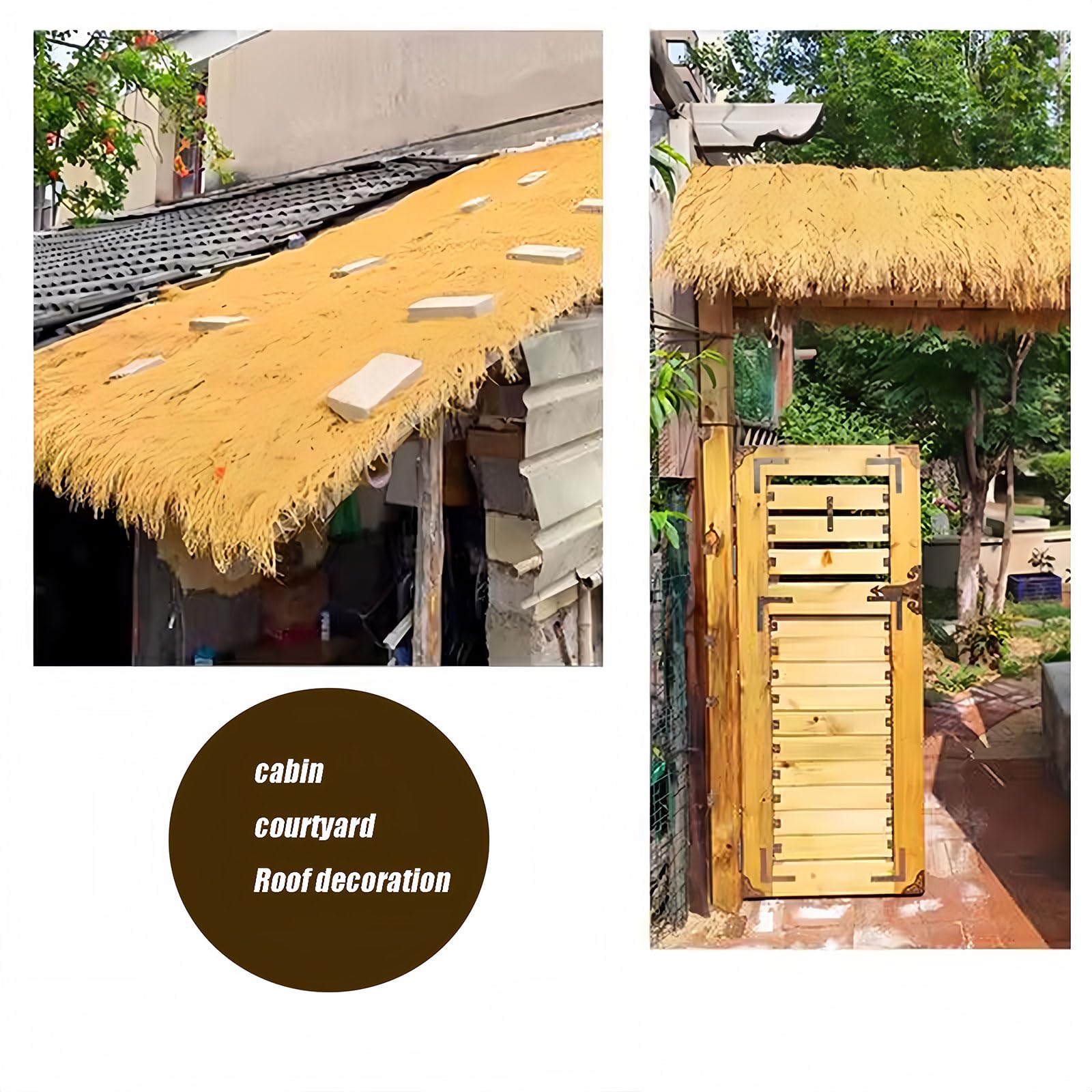 Sztuczna strzecha Rolka do Ogrodzenia Ogrodowego Syntetyczna Mata Słomiana do Dekoracji Patio Meksykański Styl Trawa Strzecha Rozmiar: 1 x (1 x 3 m) i odporna na warunki atmosferyczne