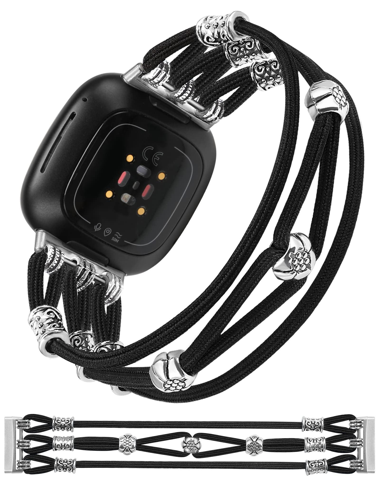 Bracelet Versa 3 élastique Wearlizer pour remplacer le silicone rigide