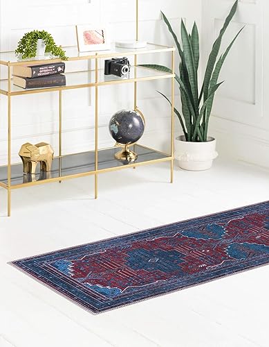 Miniatura 4 de Unique Loom Mangata Collection - Molly (Runner 2' 0" x 6' 0", rojo y azulmarfil)