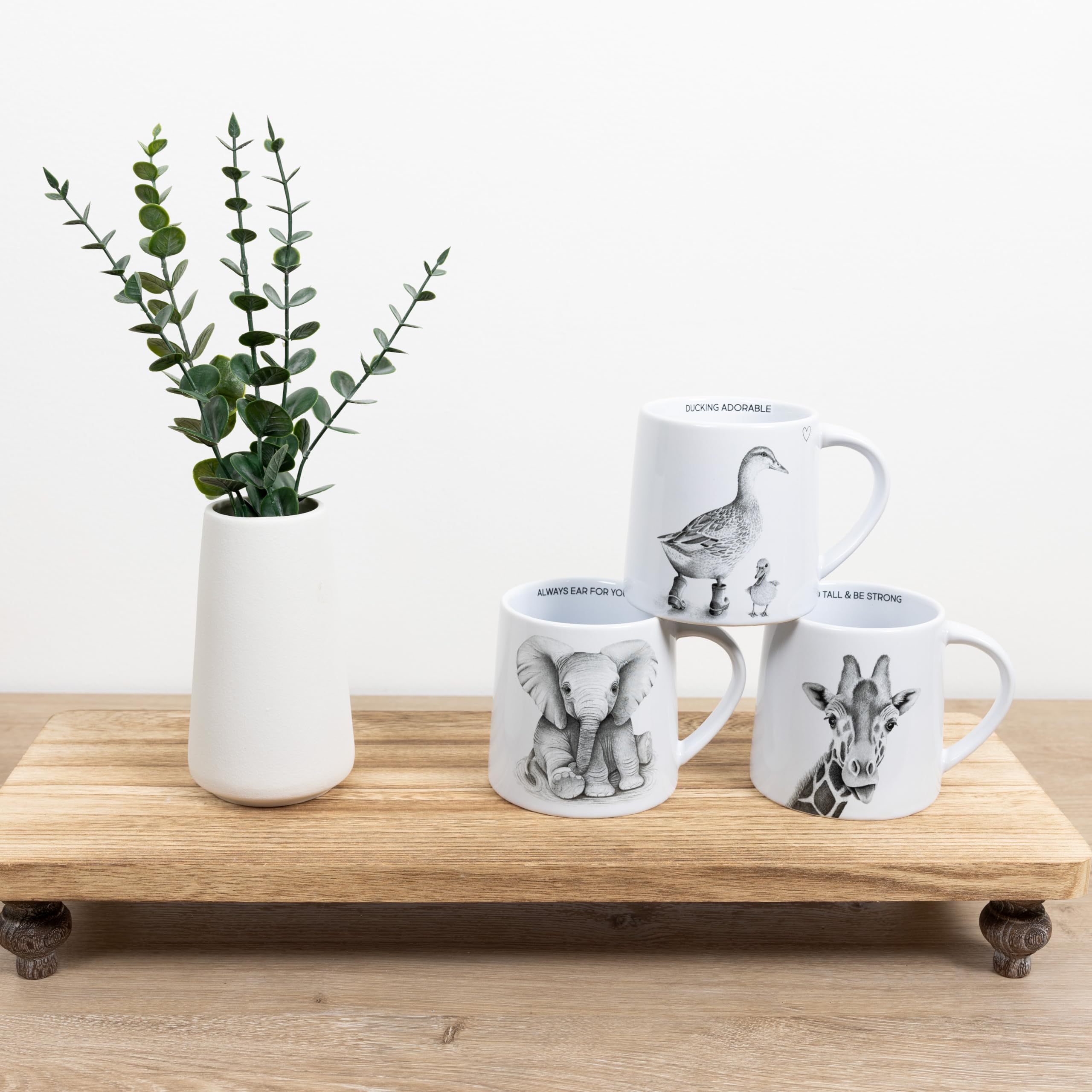 Pavilion Gift Company - Ear for You - Elefante - Taza de café de 481.9 g, taza de té, zoológico de vida salvaje