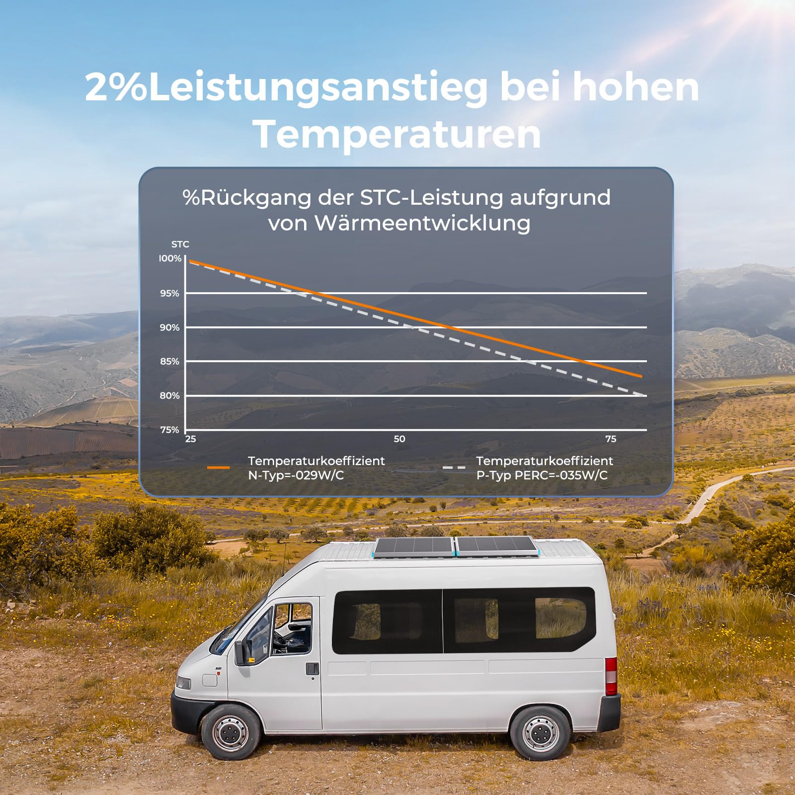 Renogy 16BB N-Type 175 Watt 12V Pannelli Solari 25% ad alta efficienza, caricatore di moduli fotovoltaici per batterie di camper, barche e tetti e altre applicazioni off-grid