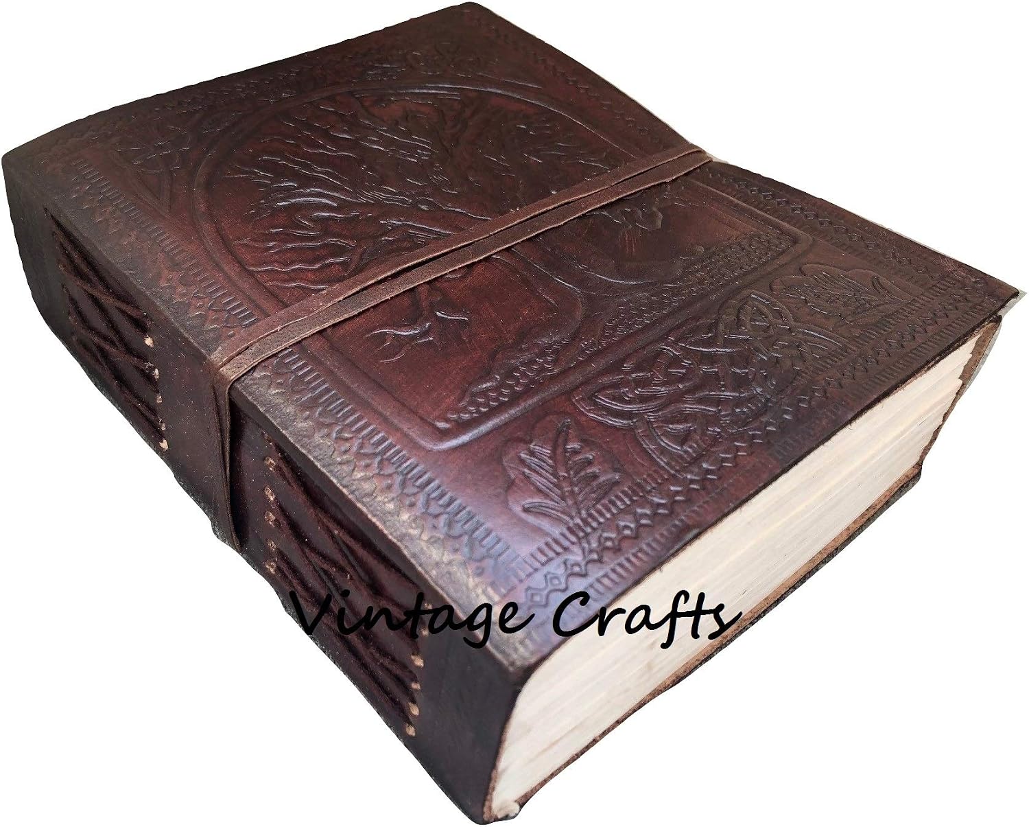 Handmade Antique Leather Tree Journal Travel Diary Writing Bound Notebook for Men & Women with Unlined Papers