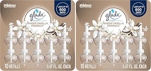 Miniatura 18 de Glade PlugIns - Recambios de ambientador, lavanda tranquila y aloe, aceites esenciales y perfumados para el hogar y el baño, 0.67 onzas líquidas, 10