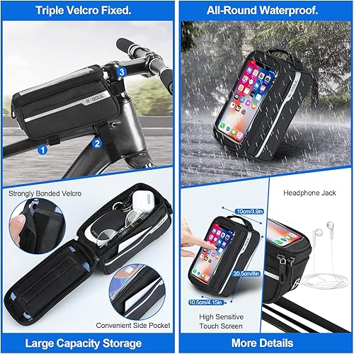 Miniatura 4 de Accesorios para bicicletas, USB recargable conjunto de luces de bicicleta, Cerradura de bicicleta, Asiento de taza de agua de bicicleta, Bolsa de