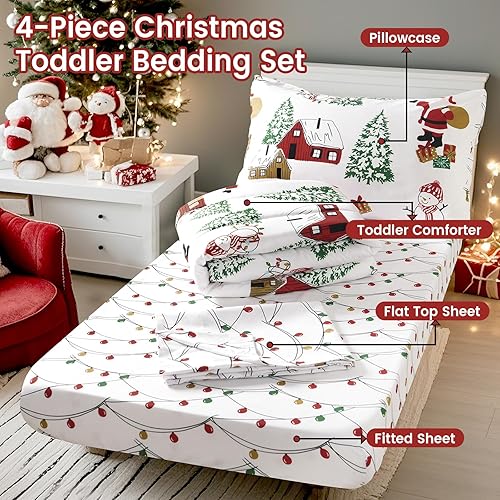 Miniatura 7 de PHF Juego de ropa de cama infantil de 4 piezas, ultra suave, incluye edredón, sábana bajera, sábana encimera y funda de almohada para niños y niñas,