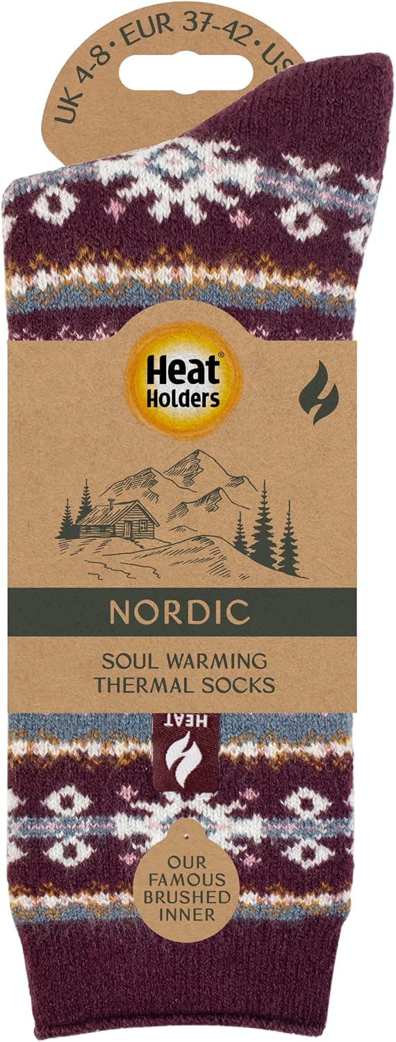 Chaussettes Pantoufles Heat Holders Pour Femme - 2.3 TOG - Motifs Rayés - Ultra Chaudes !