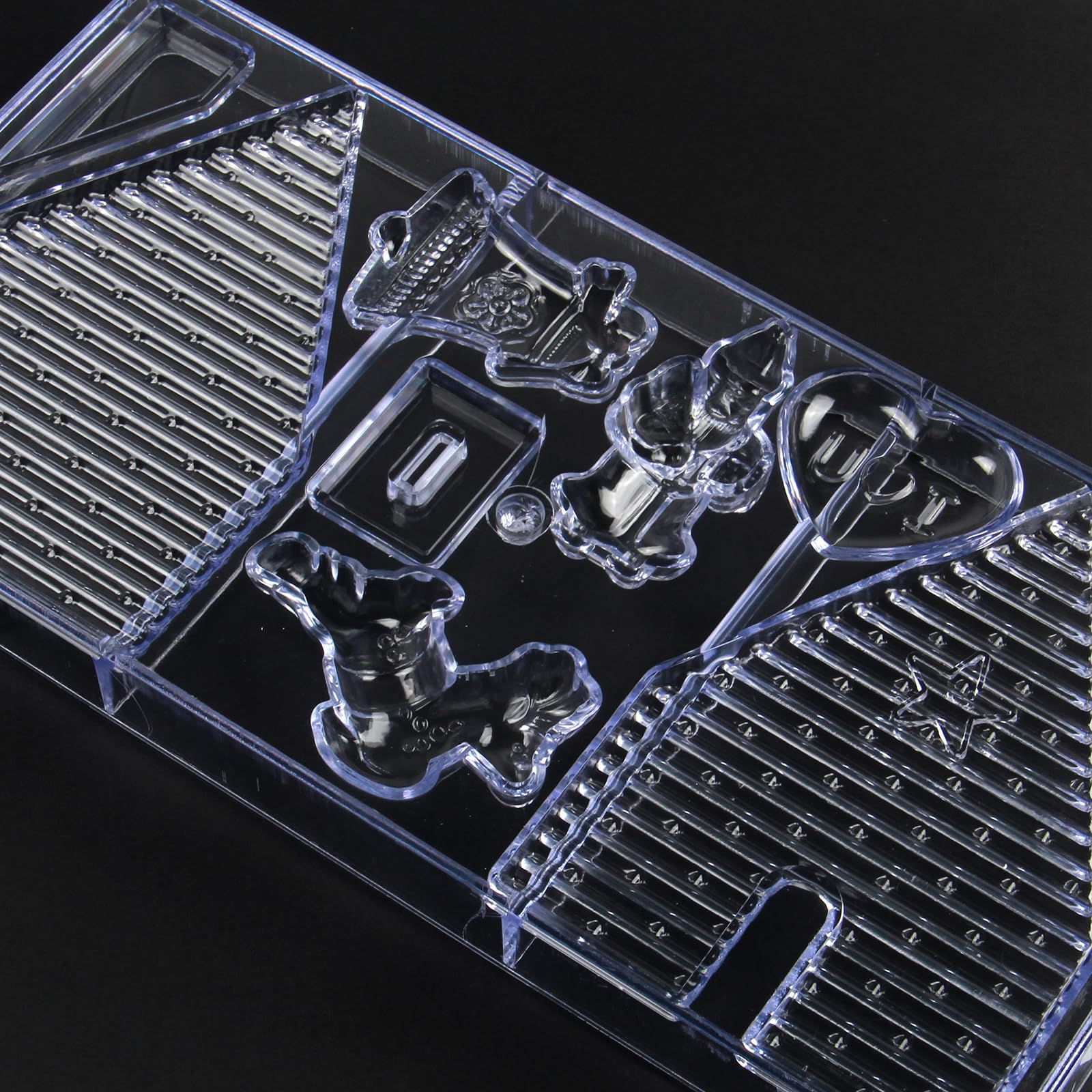 Set di 3 stampi natalizi per cioccolatini assemblati a forma di casa di pan di zenzero, decorazioni natalizie per realizzare mousse, gelatine, biscotti e pasticceria (stile casa)
