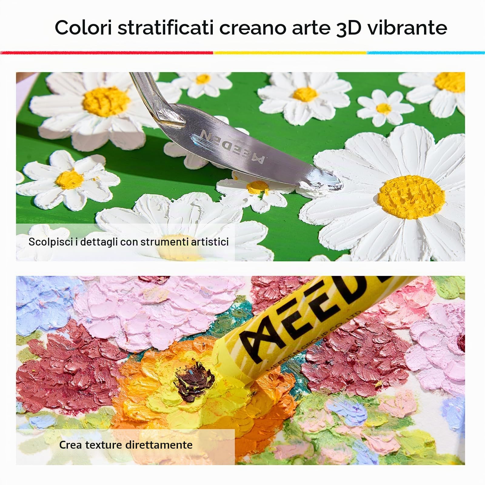 MEEDEN Set di pastelli a olio morbidi, 48 colori con 4 pastelli a olio bianchi extra per artisti, principianti, adulti e insegnanti, pastelli a olio vibranti per pittura artistica e disegno
