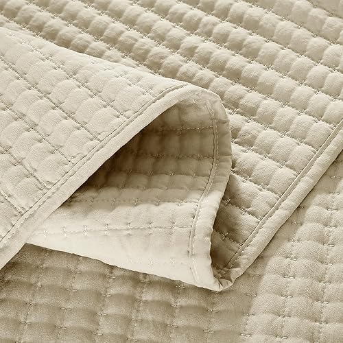 Miniatura 29 de WRENSONGE - Juego de edredón blanco tamaño queen de 3 piezas, colcha ligera para todas las estaciones del verano, juego de ropa de cama suave con 2