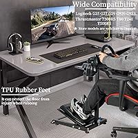 Vista 5 de Anman Racing Steering Wheel Stand with Gear Shifter and Pedal Mount for Logitech G25 G27 G29 G920 Thrustmaster Folding Gaming Racing Sim Cockpit