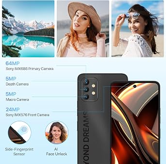 UMIDIGI A13 Pro Max 5G Smartphone, 17GB + 256GB, 6.8 FHD Large Display, 64MP+24MP Camera, 5150mAh, 5G Dual Sim-free & Unlocked Mobile Phones, Fingerprint/AI Face Unlock/GPS/OTG