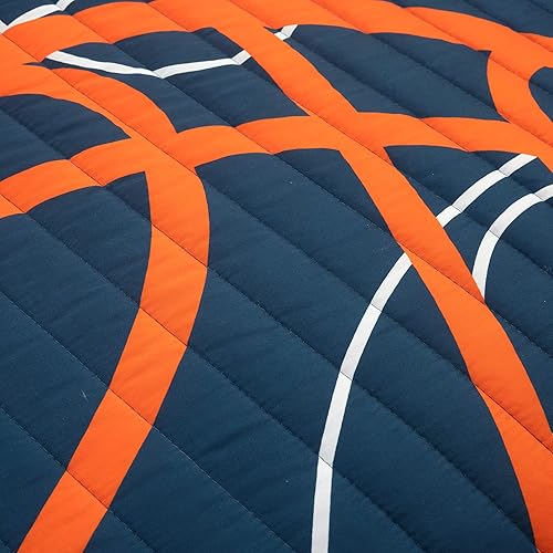Miniatura 3 de Lush Decor Juego de edredón reversible de juego de baloncesto, tamaño Queen, 5 piezas, matrimonialqueen, azul marino, juego de ropa de cama para