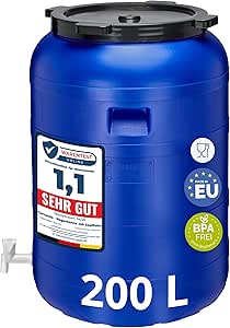 Garronda 2x 60 Liter Weithalsfässer - BPA-frei Lebensmittelbehälter Mit Deckel