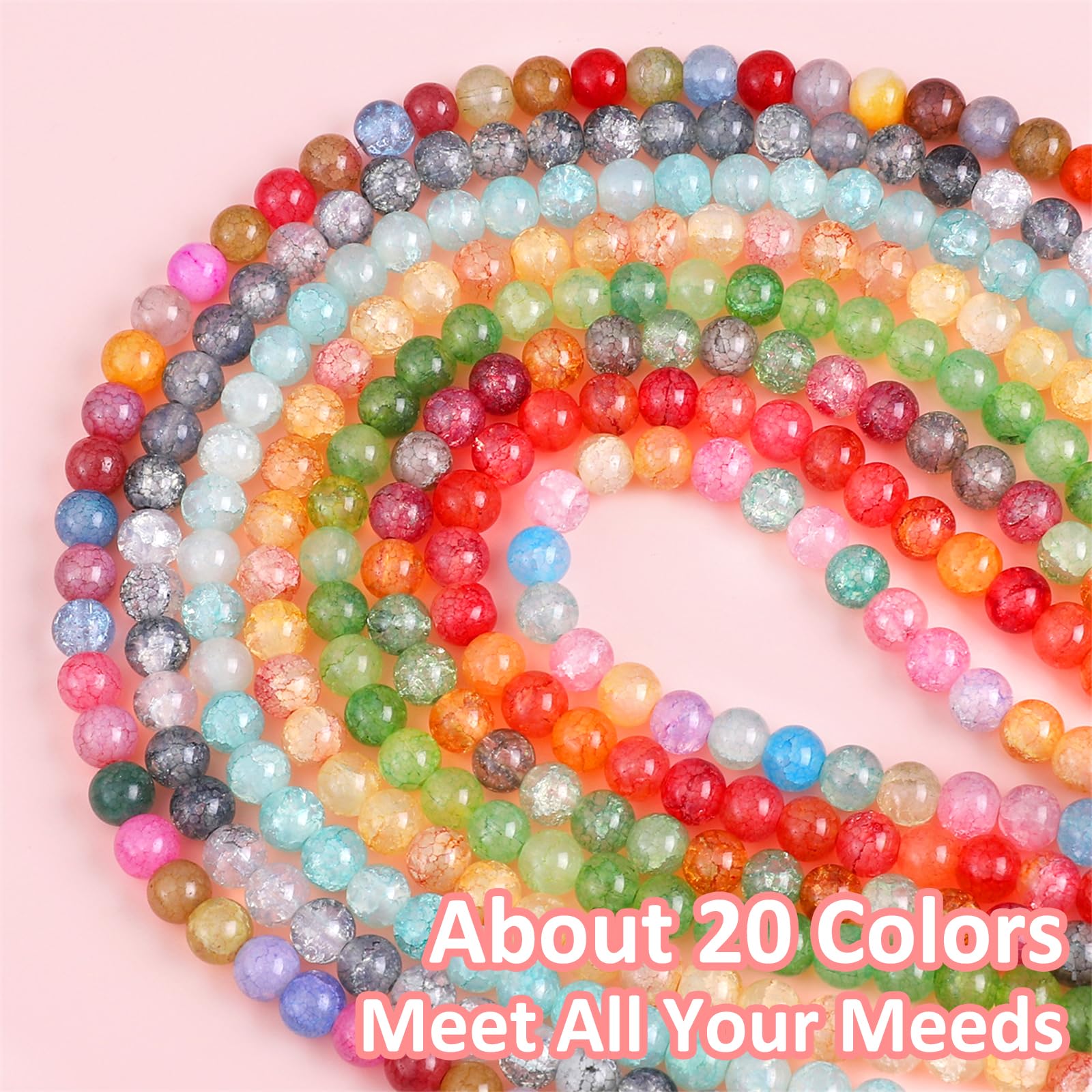 600 Perline Finto Sirena 8mm Colori Sfumati – Per Creazione Gioielli Fai Da Te, Collane, Bracciali, Riempimento Vasi E Decorazioni