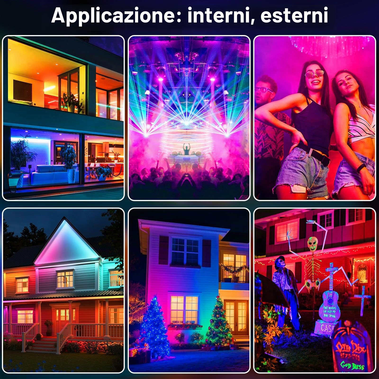 Faretto RGB LED WIFI, T-SUNUS 100W Proiettore RGB da Esterno WIFI con APP Bluetooth e Telecomando IP65 Impermeabile Faretti Colorati Per Vacanze Feste Halloween Natale