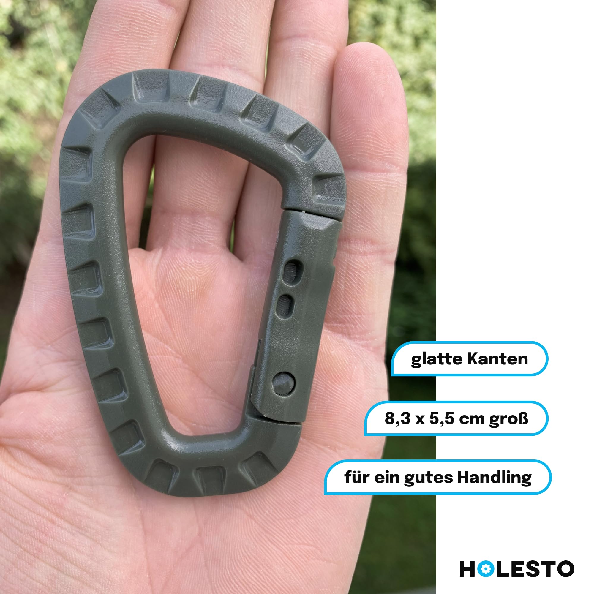 Holesto® Karabijnhaak van kunststof (5 Stuks