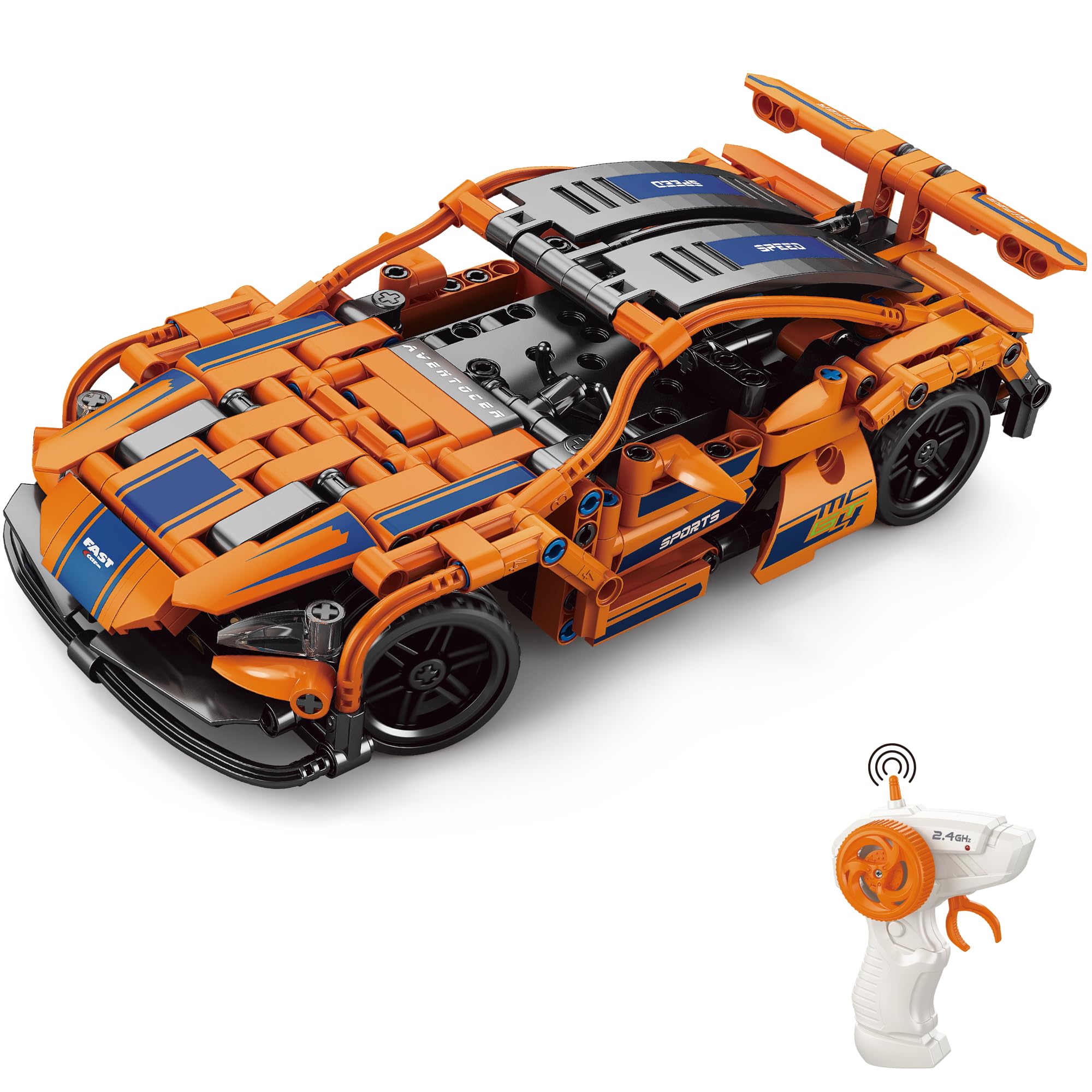 belodoro Building Blocks RC Super Car with LED Lights, Remote Control 1:16 Speed Car, Toys Vehicle, Construction Toys, Gift for Boys and Girls Over 6 Years Old, Present for Kids Age 6+, 70010D